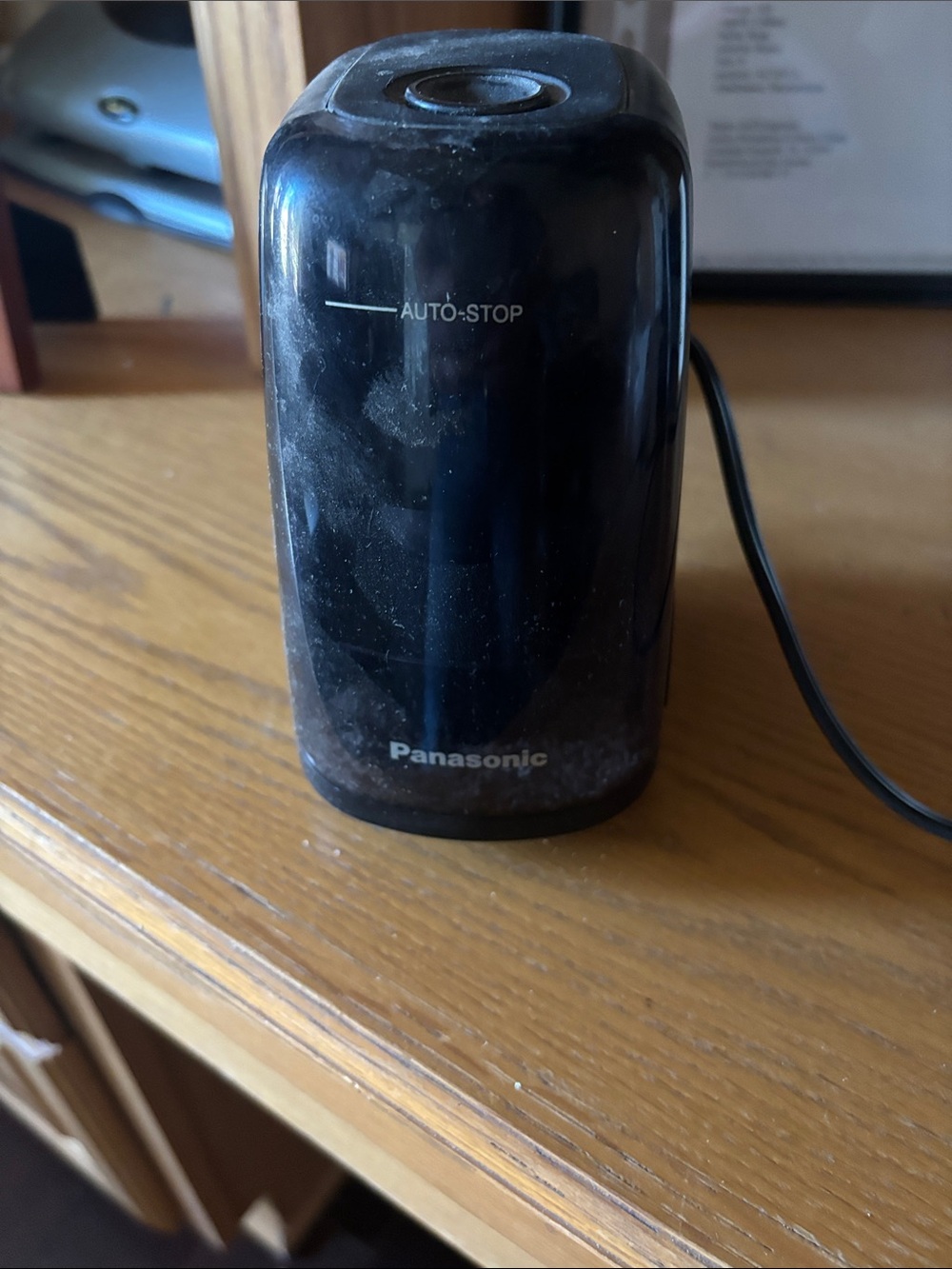 Panasonic Black Electric Pencil Sharpener with Auto-Stop
